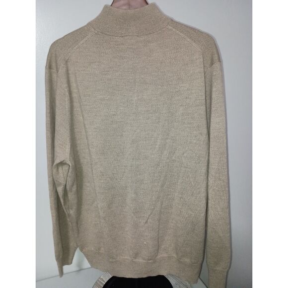 JOS A. Bank, Signature Collection, Beige 1/4 Inch Zipper Wool Sweater, Men's XL - Picture 2 of 5